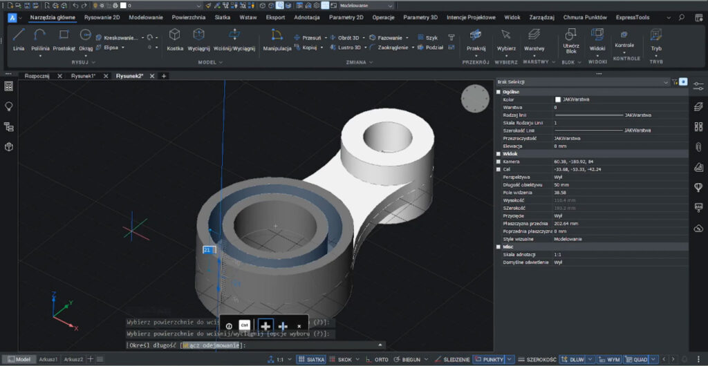 Wycinanie otworów w modelu 3D