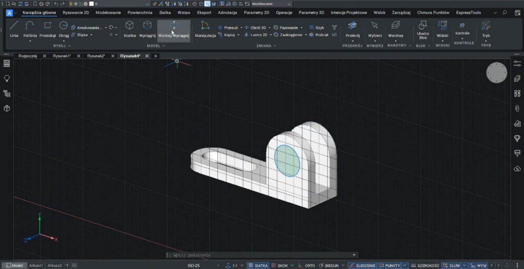 Finalizacja projektu widełek w BricsCAD