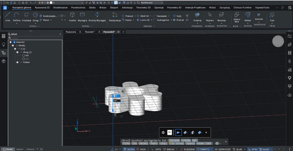 Przekształcenie projektu 2D do modelu 3D w BricsCAD